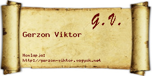 Gerzon Viktor névjegykártya
